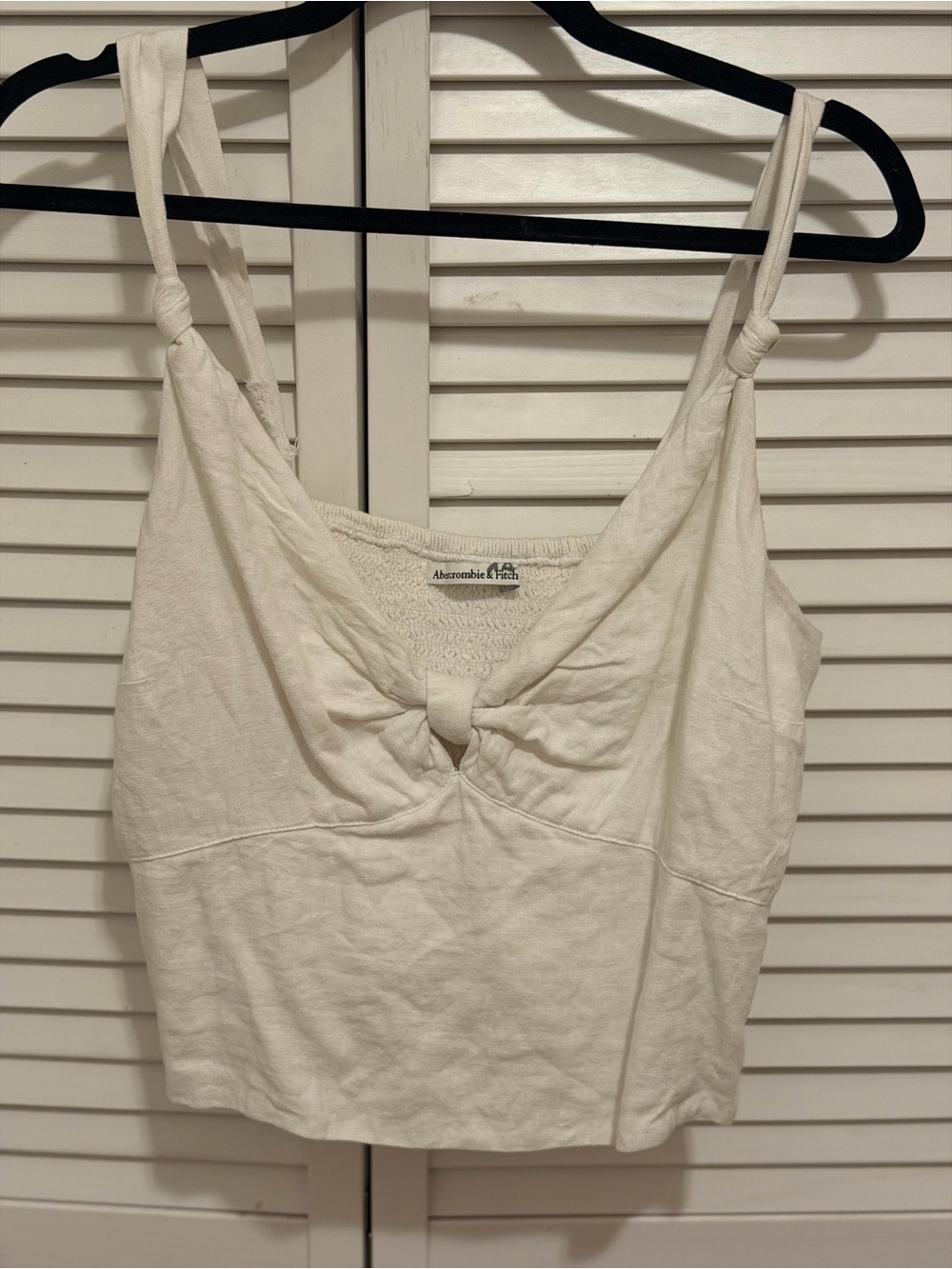 Abercrombie & Fitch Cream Knot-Front Tank Top